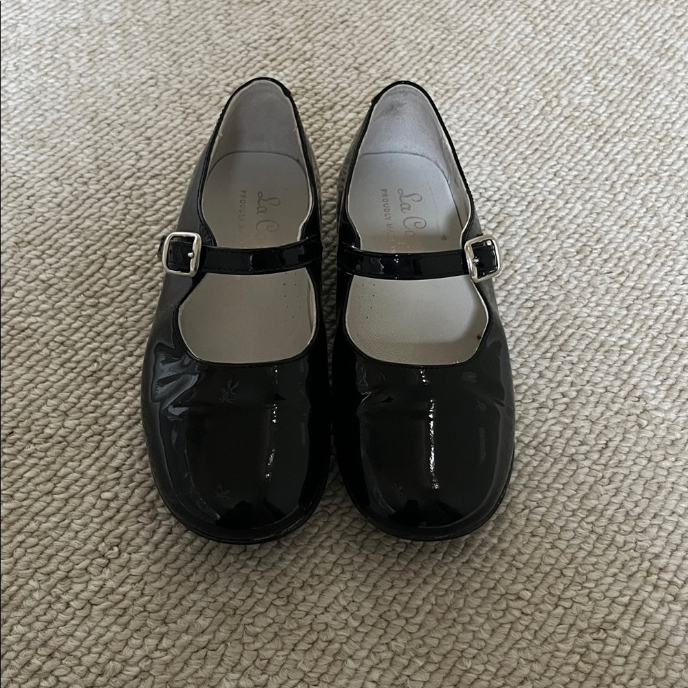La Coqueta Girls Black Patent Leather Mary Jane Shoes Size 30